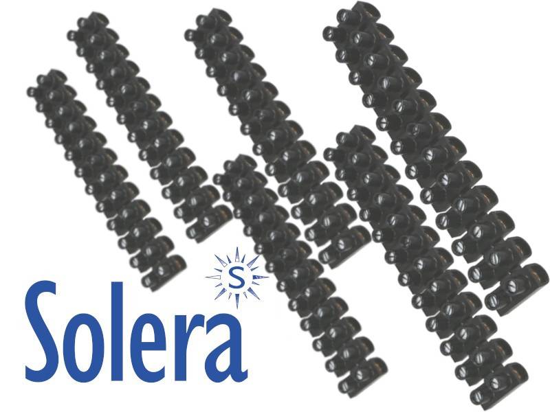 Barrette De Connexion électrique 12 Plots - Section 10 Mm² - Couleur Noire - Pour Raccordements Dans Tableau