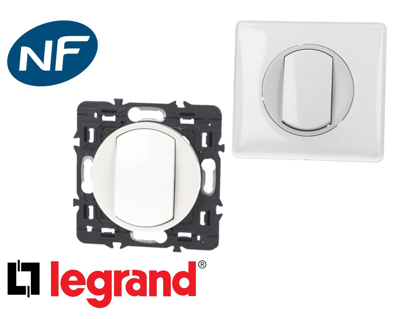 Poussoir à Voyant Legrand 086005 - Blanc - 6A - Appareillage Saillie Complet