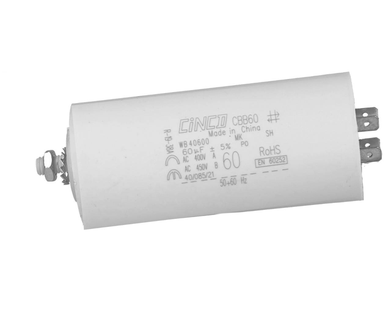 Condensador Permanente Para Motor 40uF 450V - Marca SR PASSIVES