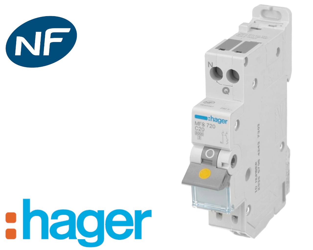 Disjoncteur Hager 16a Disjoncteur Hager 32A - 1P N - Courbe D - Pour Circuit Sécurisé NGT732 Vis Vis