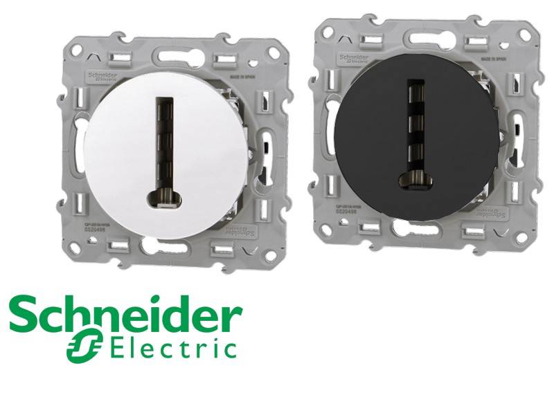 Schneider Electric S520496 Odace - Presa Telefonica A T Bianca 8 Contatti, Confezione Da 10 Pezzi