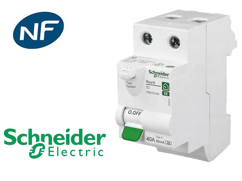 Interrupteur Différentiel Neuf Interrupteur Différentiel Schneider Resi9 2P 40A 30mA Type A - Référence R9PRA240 - Neuf Extracteur Rotule